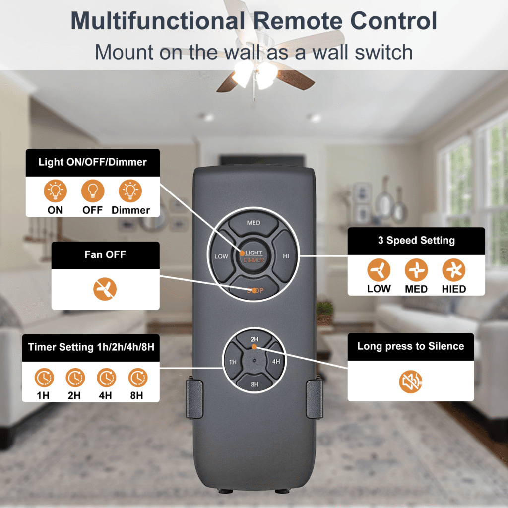 ac ceiling fan remote kit with dimmer (jf028 bk)
