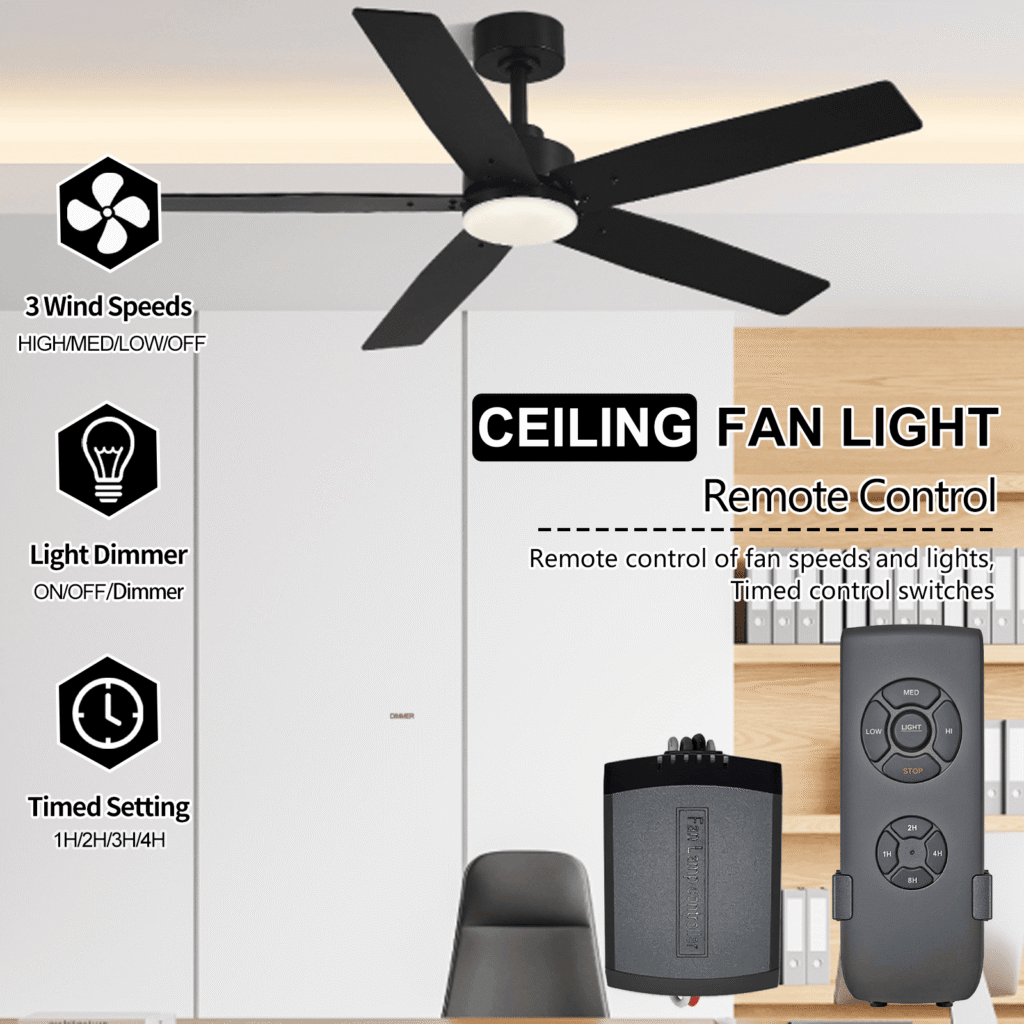 ac ceiling fan remote kit with dimmer (jf028 bk)