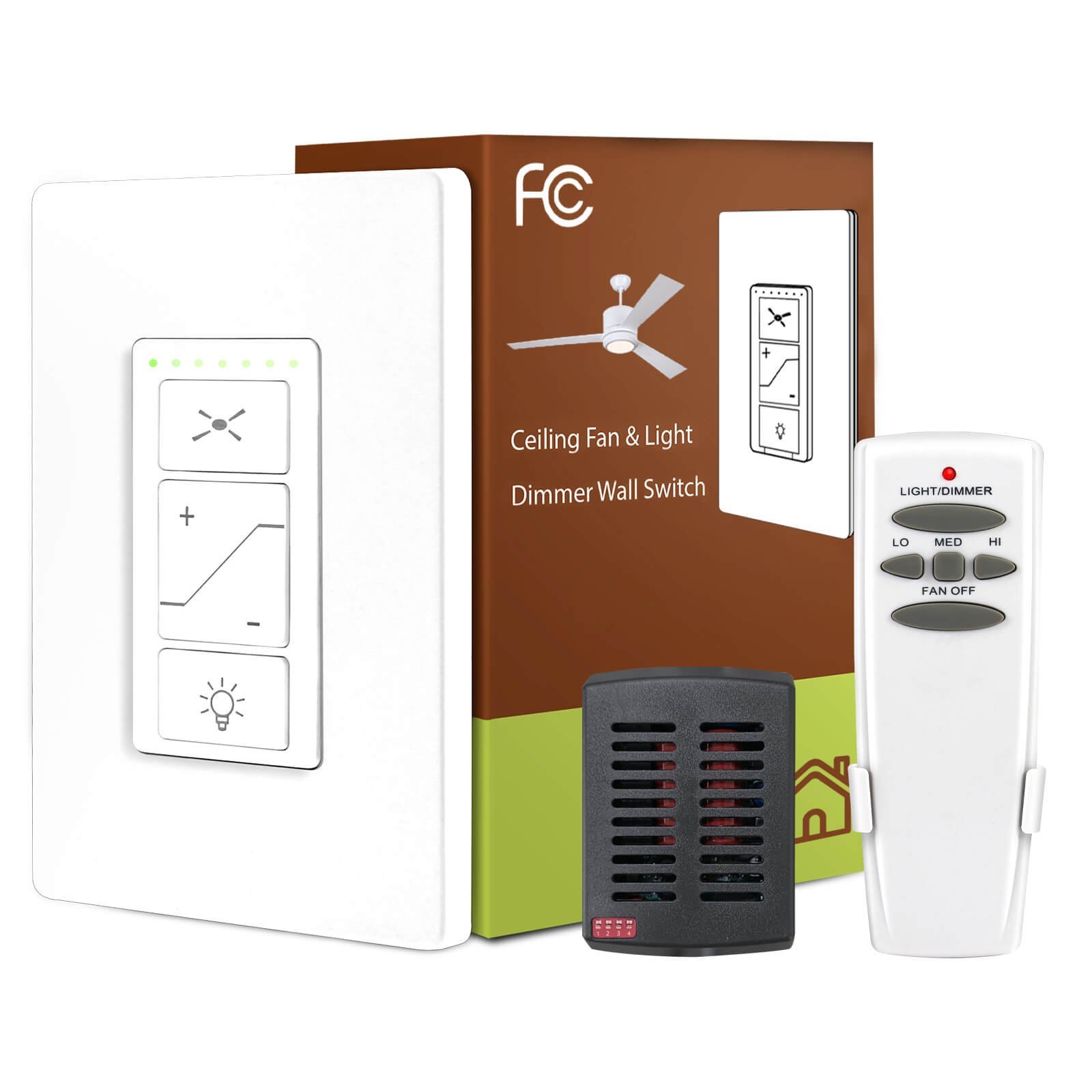 068-HD5-MINI-R28 dual control ceiling fan remote kit with packaging