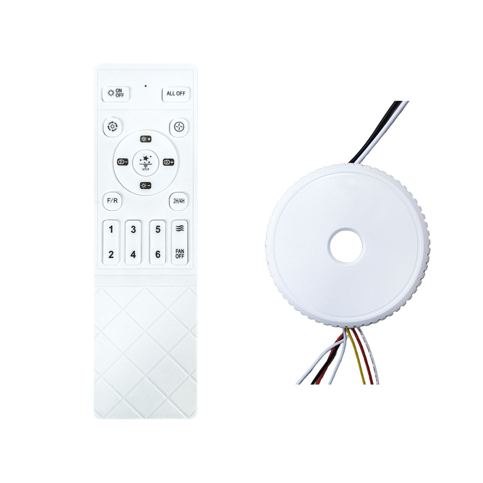 DC03 white six-speed DC ceiling fan remote and round receiver